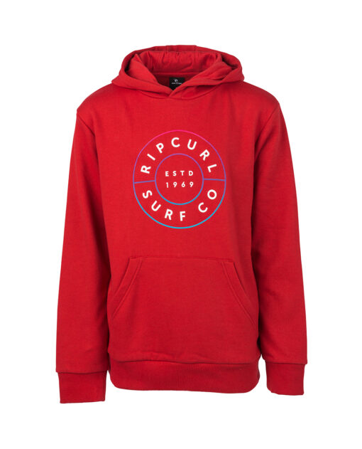 Sudadera niño RIP CURL con capucha y bolsillos Ref.KFEFU4 CEMENT MARLE NEON DONUT HOODED red rojo intenso