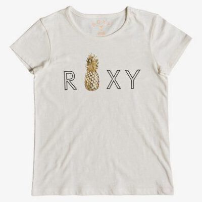Camiseta ROXY niña manga corta Ref. ERGZT03391 wbto beige  logo letras roxy piña