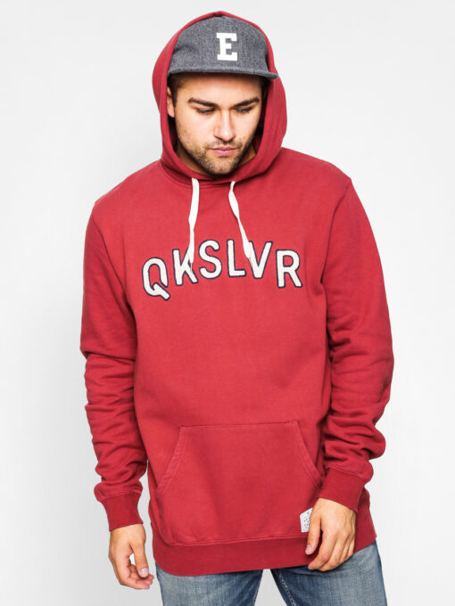 Sudadera sport hombre Quiksilver con capucha Hoodie lullwood Ref. EQYFT03717 rrao granate letras grandes bordadas