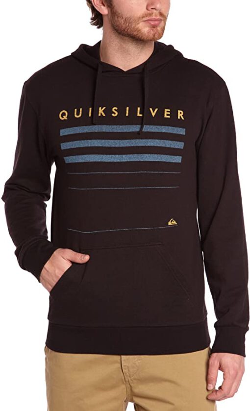 Sudadera sport hombre Quiksilver con capucha Hood Rib Ref. KRMSW903 negra con logo pecho