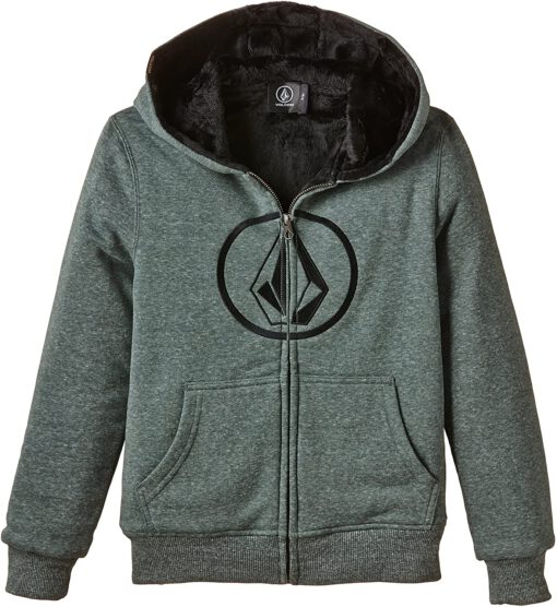 Sudadera exterior niño VOLCOM con capucha y forrada interior pelo sintético Circle Staple Lined Suéter Ref. C5831550 gris