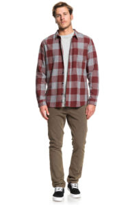 Camisa QUIKSILVER de Manga Larga franela Hombre Motherfly Flannel Long Sleeve Shirt Ref. EQYWT03918 RSD1 cuadros granate