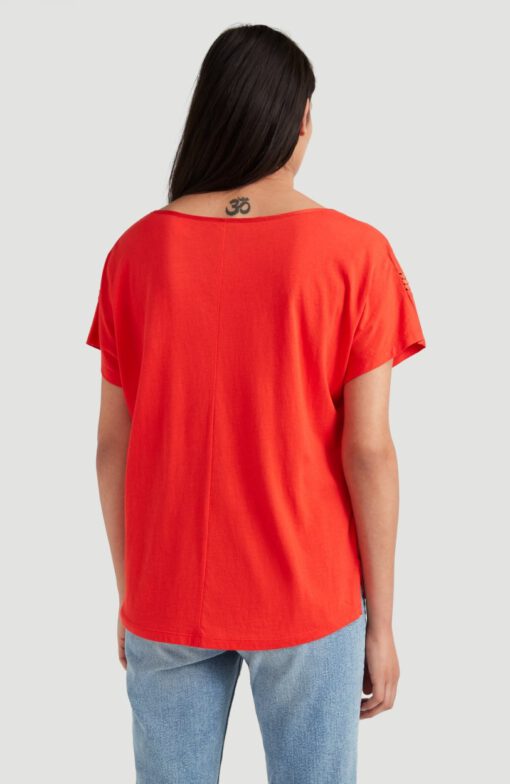 Camiseta O'NEILL Mujer cuello redondo CALI SUNSET T-SHIRT Lifestyle women Ref. 0P7304 Red Roja