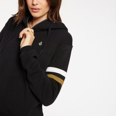 Sudadera volcom Mujer con capucha COLOR CODED HOODIE BLACK Ref. B4132001 Negra bloques color mangas