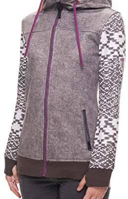 Sudadera Nieve 686 Técnica con capucha y cremallera para mujer WMS ELLA BONDED Ref. L7WCST09 gris estampado mangas