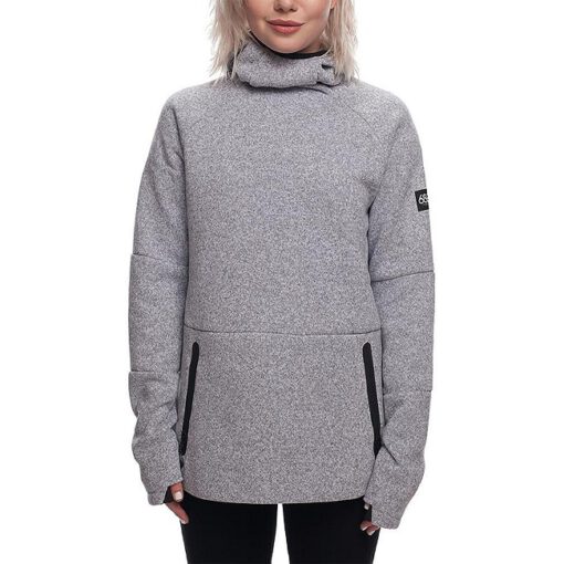 Sudadera Nieve 686 Técnica con capucha para mujer Knit Tech Fleece Hoody white melange Ref. L8WGNS11 gris jaspeada