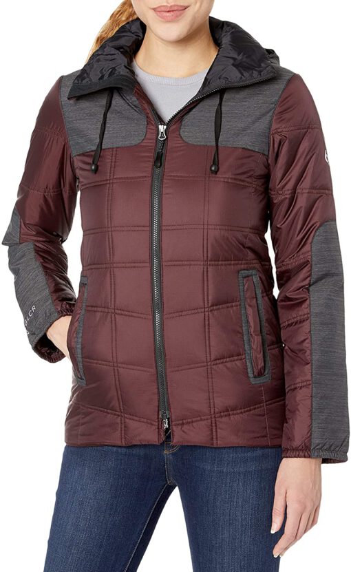 Chaqueta nieve 686 con capucha pelo con aislamiento para mujer Uptown black ruby Ref. L6W303 berengena/gris