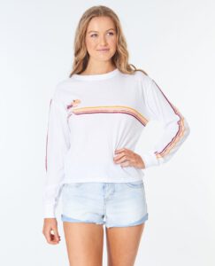 CCamiseta Mujer RIP CURL manga larga Golden Days Long Sleeve Tee White Ref. GTEJD9FW2021 blanca palmeras