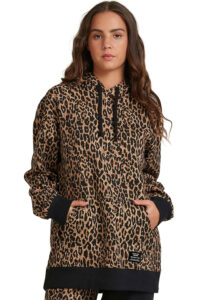 Sudadera DC SHOES con capucha para mujer ROAR LEOPARD FADE (cqz6) Ref. ADJFT03017 estampado leopardo