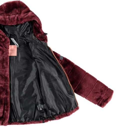 Chaqueta pelo sintético BRUNOTTI con capucha para mujer Amberina women jacket pandora pink Ref. 1822025318 burdeos