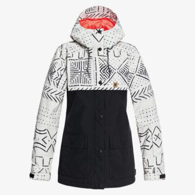 Anorak nieve DC SHOES con capucha mujer CRUISER SILVER BIRCH MUD CLOTH A (wej6) Ref. EDJTJ03036 Negra y crema