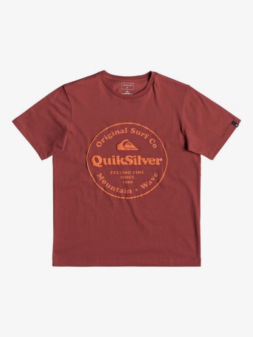 Camiseta QUIKSILVER manga corta niño surfera Secret Ingredient (rqn0) Ref. EQBZT03911 granate logo naranja