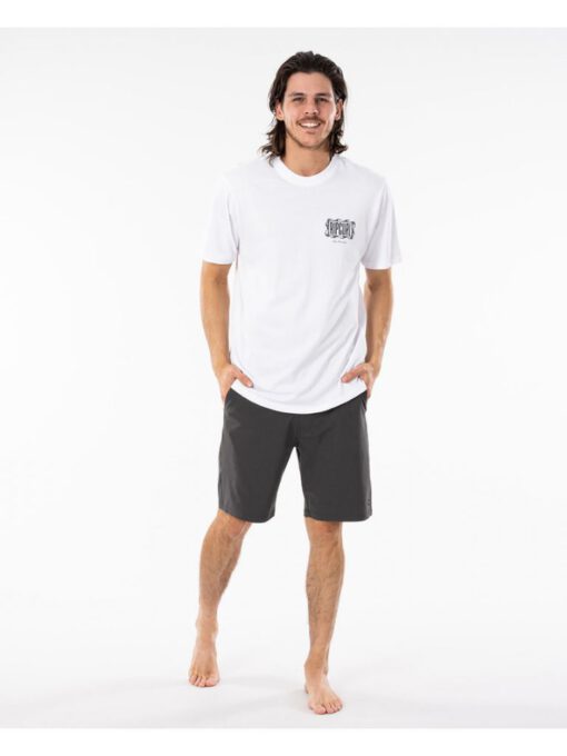 Camiseta RIP CURL hombre manga corta surfera Mind Wave Logo White Ref. CTERL9 blanca the shearch