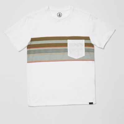 Camiseta VOLCOM manga corta LINE STACK - WHITE (NIÑOS) Ref. C5712112 blanca bolsillo pecho