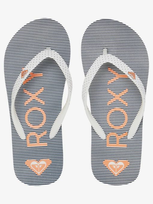 Sandalias ROXY Chanclas goma playa niña/mujer Pebbles Flip-Flops BLUE/WHITE (bwt) Ref. ARGL100264 azul/blanca rayas/topitos