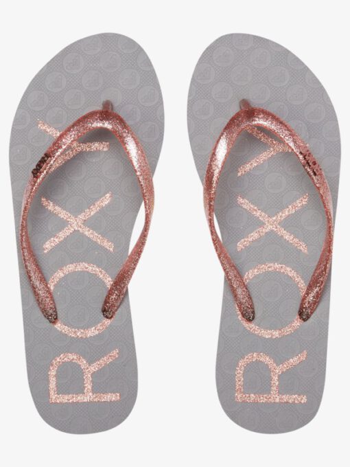 Sandalias ROXY Chanclas goma playa niña/mujer Viva Sparkle GREY (gry) Ref. ARGL100263 gris/rosa con brillo inyectado