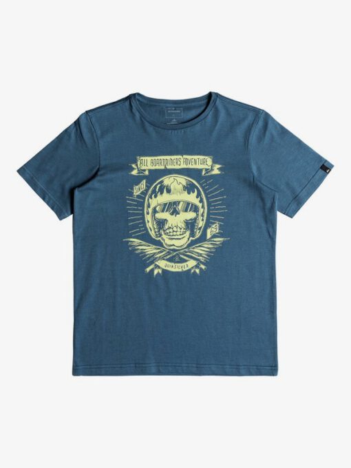 Camiseta QUIKSILVER manga corta niño surfera Classic Makau Ola REAL TEAL (bpr0) Ref. EQBZT03671 azul calvera