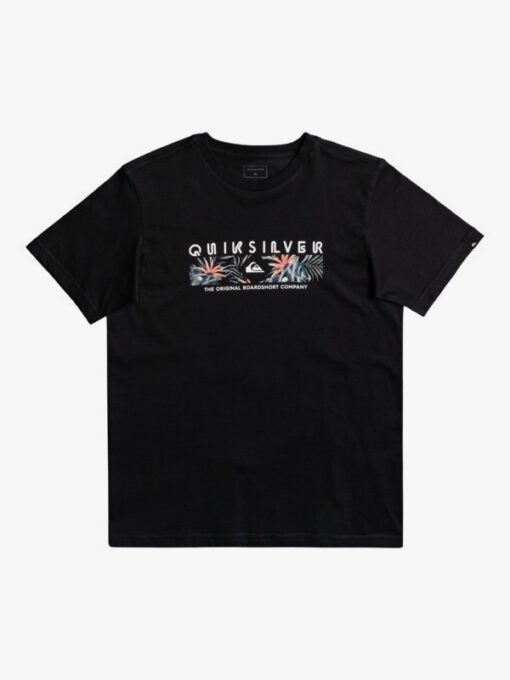 Camiseta QUIKSILVER manga corta niño surfera Distant Shores BLACK (kvj0) Ref. EQBZT04320 negra logo pecho tropical