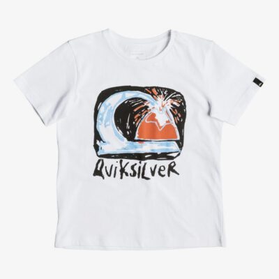 Camiseta QUIKSILVER manga corta niño surfera Classic Magic Volcano WHITE (wbb0) Ref. EQKZT03080 blanca logo pecho