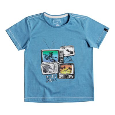 Camiseta QUIKSILVER manga corta niño surfera Heather Super TV MALIBU HEATHER (bmah) Ref. EQKZT03205 azul divertida