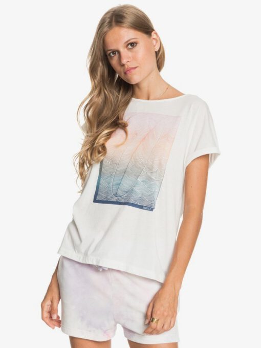 Camiseta ROXY Top de Manga Corta para Mujer Summertime Happiness SNOW WHITE (wbk0) Ref. ERJZT05140 blanca