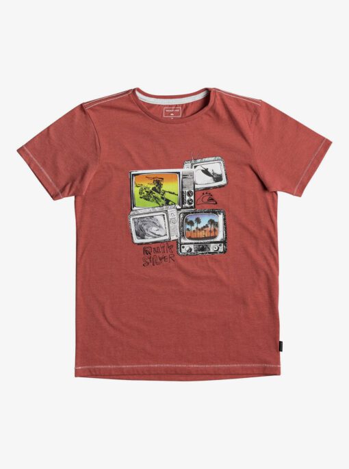 Camiseta QUIKSILVER manga corta niño Heather Super TV (rnzh) ref. EQBZT03691 roja jaspeada