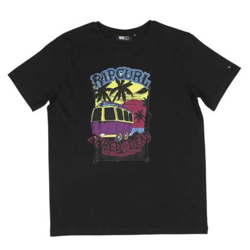 Camiseta RIP CURL manga corta niño surfera VAN HERO SS TEE Black Ref. KTEDH4 negra playera