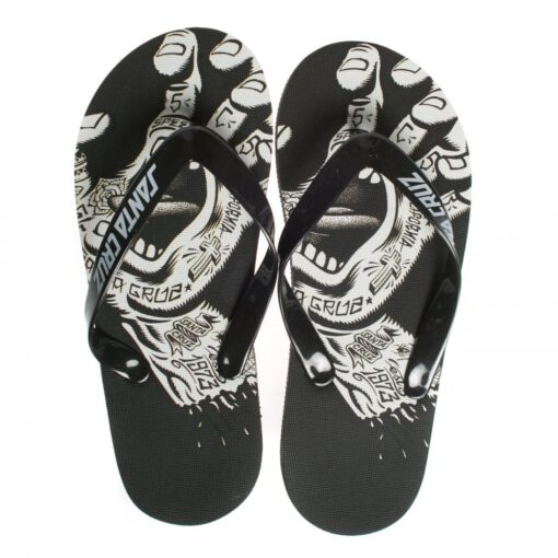 Sandalias SANTA CRUZ Chanclas goma playa hombre Flip Flop Tatoo Hand BK Ref. S16061145 negra/blanca