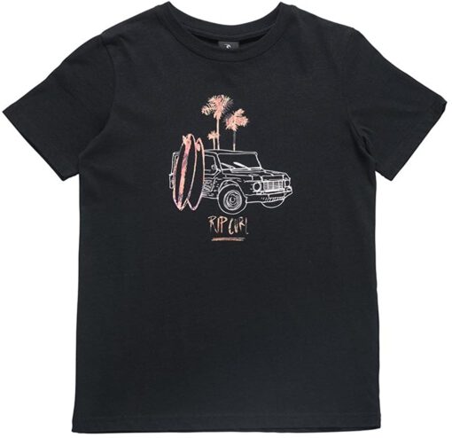 Camiseta RIP CURL Niño manga corta surfera MULTI VAN SS TEE BLACK 0090 Ref. KTEKT4 negra