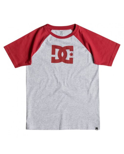 Camiseta DC SHOES surfera manga corta star ss raglan boy Ref. EDBZT03185 gris y rojo