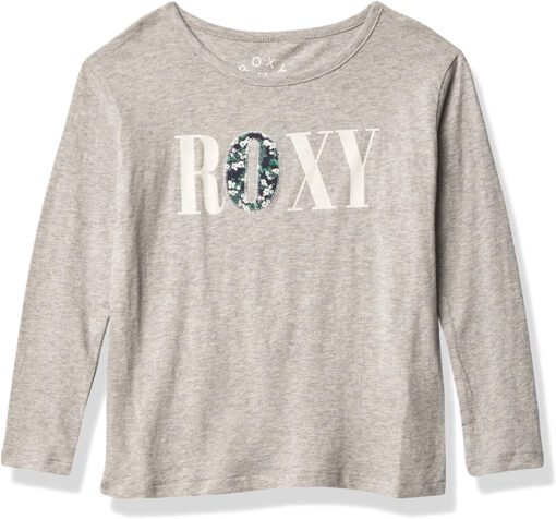 Camiseta ROXY niña manga larga the one c Ref. ergzt03709 (sgrh) Color gris claro letras frontal