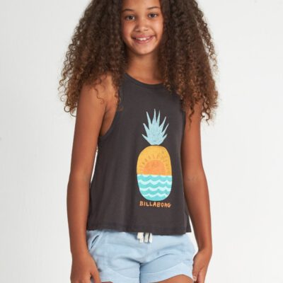Camiseta BILLABONG niña tirantes Ref. S8TT02 BIF0 Color gris oscuro con dibujo grande de piña