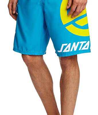 Bañador SANTA CRUZ surfero Hombre Short elástico Stripknot Boardie Bluewater Ref. BSST azul logo amarillo pierna