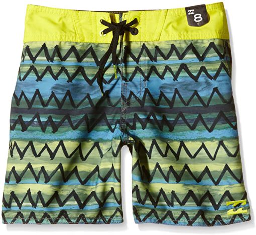 Bañador BILLABONG surfero niño Short elástico ZIGZAG 15" Ref. W2BS03 negro/amarillo