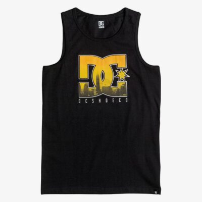 Camiseta DC SHOES tirantes niño BIG CITY BLACK (kvj0) Ref. EDBZT03204 negra Logo DC amarillo