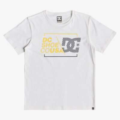 Camiseta DC SHOES manga corta niño AHERO SNOW WHITE (wbb0) Ref. EDBZT03331 Blanca logo amarillo