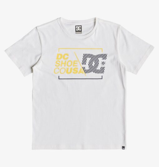 Camiseta DC SHOES manga corta niño AHERO SNOW WHITE (wbb0) Ref. EDBZT03331 Blanca logo amarillo