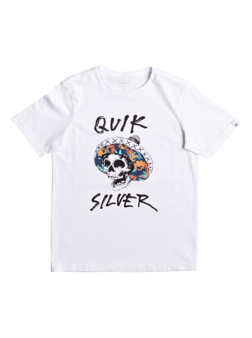 Camiseta QUIKSILVER manga corta niño surfera Classic El Bronco white (wbb0) Ref. EQBZT03630 blanca calavera