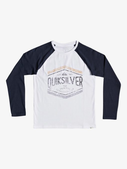 Camiseta QUIKSILVER manga larga niño Sketchy Member NAVY BLAZER (byj0) Ref. EQBZT03796 blanca/negra logo pecho