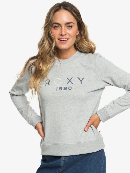 Sudadera ROXY cuello redondo Mujer Eternally Yours B HERITAGE HEATHER (sgrh) Ref. ERJFT03944 gris logo pecho