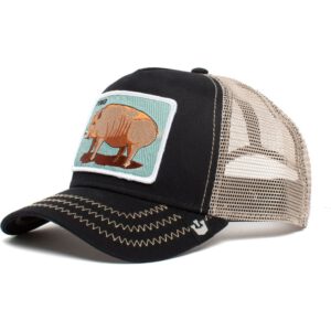 Gorra Animales GOORIN BROS BUTCH TRUCKER Porker cerdito negra/beig rejilla