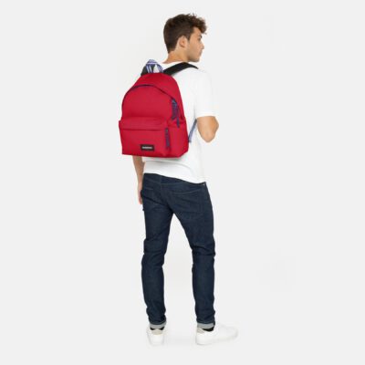 MOCHILA EASTPAK Padded Pak'r® 24 litros EK62053V Blakout Stop roja con detalles azules