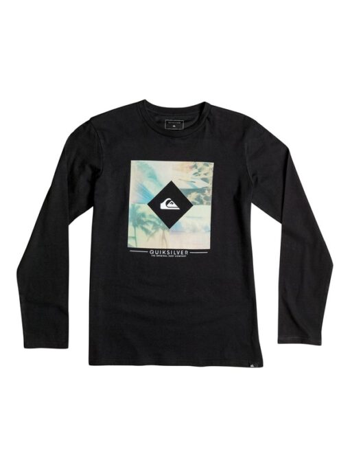 Camiseta QUIKSILVER manga larga niño Diamond Day black (KVJO) Ref. EQBZT03364 negra logo pecho