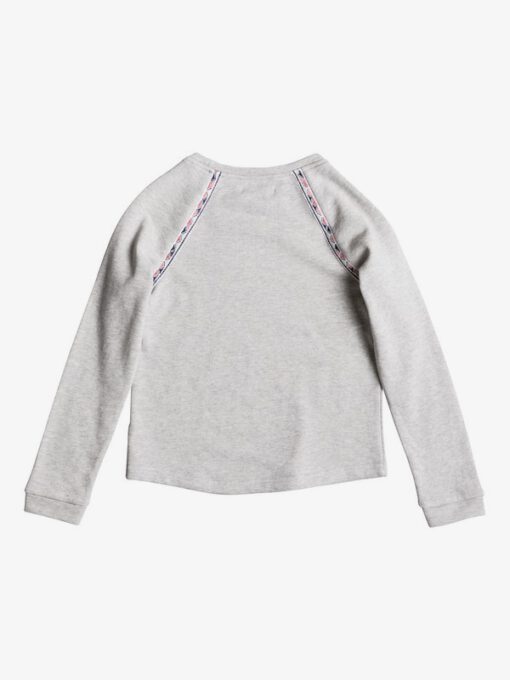 Sudadera ROXY niña cuello redondo Marquise Of Waves (sgrh) Ref. ERGFT03183 gris claro logo pecho