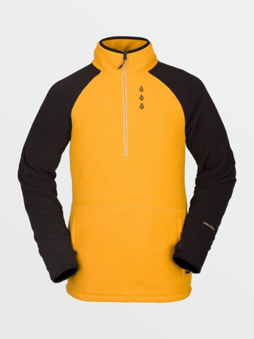 Sudadera VOLCOM polar invierno con media cremallera para hombre POLARTEC RESIN GOLD Ref. G4152200 amarillo mangas negras