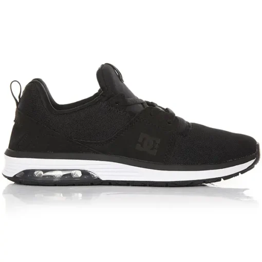 Zapatillas textiles DC Shoes muy cómodas para mujer HEATHROW AI Black/White (bkw) Ref. ADJS200003 Negra suela blanca