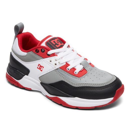 Zapatillas cuero DC SHOES para hombre E.TRIBEKA WHITE/GREY/RED (WYR) Ref. ADBS700075 blanca/roja/gris