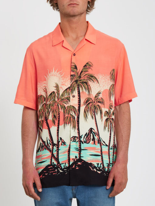 Camisa VOLCOM Manga Corta para Hombre divertida PARODICE - LIVING CORAL Ref. A0412200_LVC coral tropical