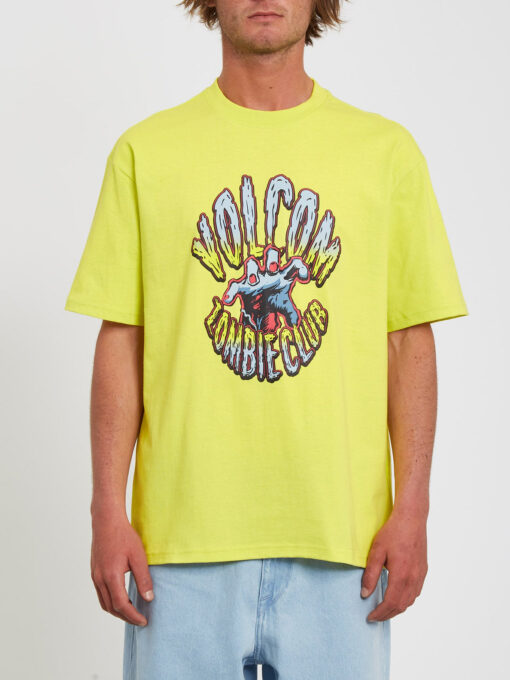 Camiseta VOLCOM manga corta hombre -ZOMBIE HANDS - LIMEADE Ref. A 4312217_LMA amarilla lima