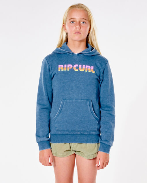 Sudadera Rip Curl niña con capucha Wave Shaper Dark Teal Ref. JFEBD9 azul logo pecho